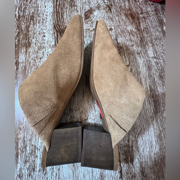 Splendid Soft Tan Suede Mules with wooden heel size 10 M - Picture 4 of 11